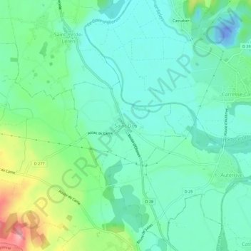 Carte topographique Saint-Dos, altitude, relief