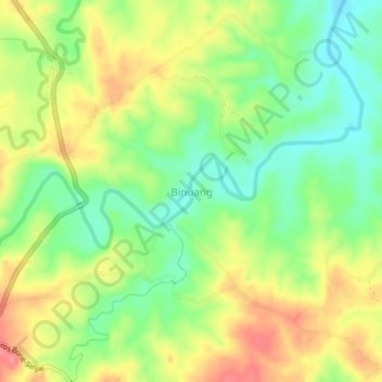 Carte topographique Binuang, altitude, relief