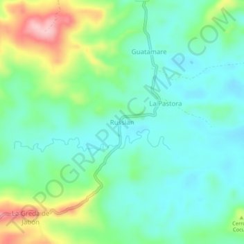 Carte topographique Russian, altitude, relief