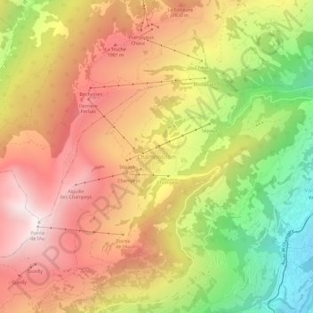 Carte topographique Champoussin, altitude, relief