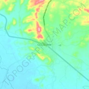 Carte topographique Cruz Grande, altitude, relief