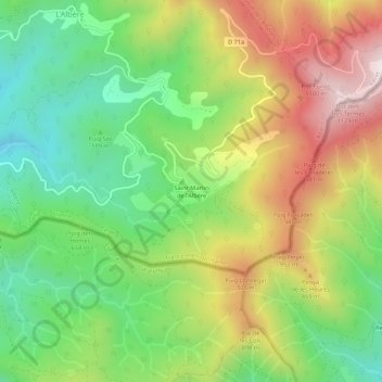 Carte topographique Saint-Martin de l'Albère, altitude, relief