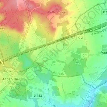 Carte topographique Machery, altitude, relief