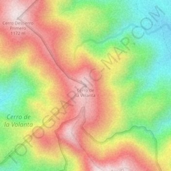 Carte topographique Cerro de la Volanta, altitude, relief