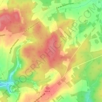 Carte topographique Ronchy, altitude, relief