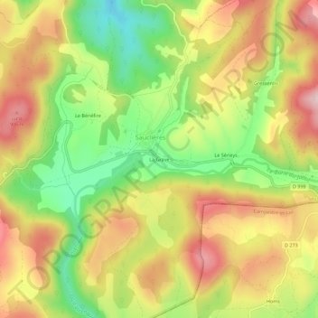 Carte topographique La Grave, altitude, relief