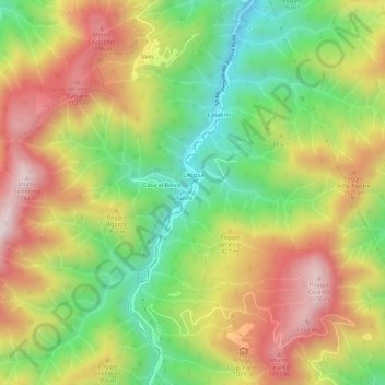 Carte topographique L'Acqua, altitude, relief