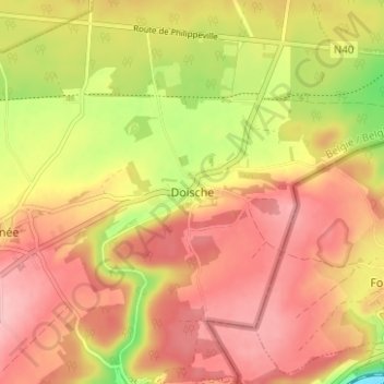 Carte topographique Doische, altitude, relief