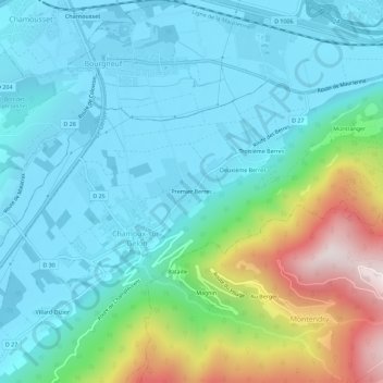 Carte topographique Premier Berres, altitude, relief