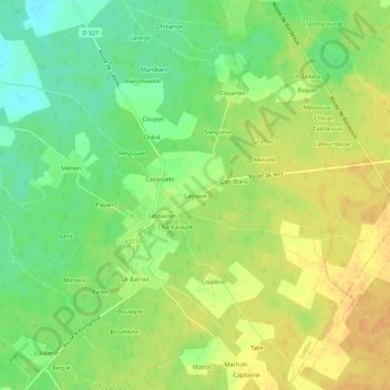 Carte topographique Lagrave, altitude, relief