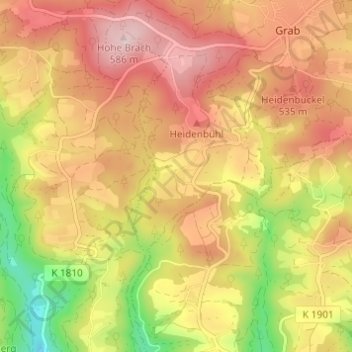 Carte topographique Frankenweiler, altitude, relief