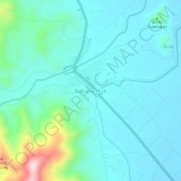 Carte topographique Batusitanduk, altitude, relief