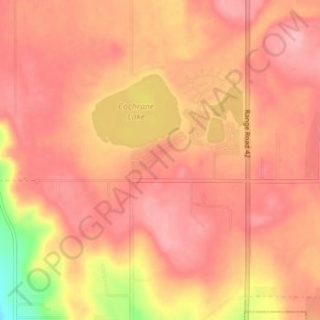 Carte topographique Cochrane Lake, altitude, relief