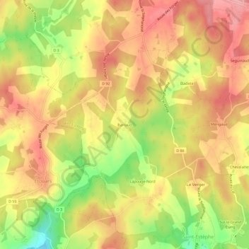 Carte topographique Barraud, altitude, relief