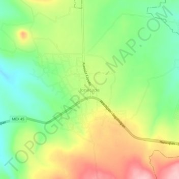 Carte topographique Jonacapa, altitude, relief