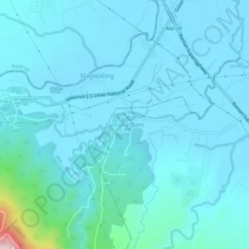Carte topographique General Lim, altitude, relief