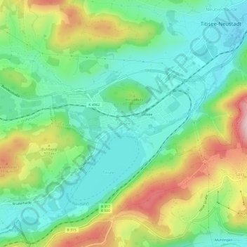 Carte topographique Titisee, altitude, relief