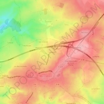 Carte topographique La Gaune, altitude, relief