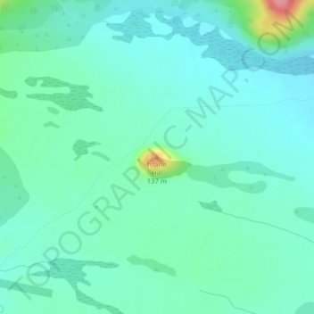 Carte topographique Island Hill, altitude, relief