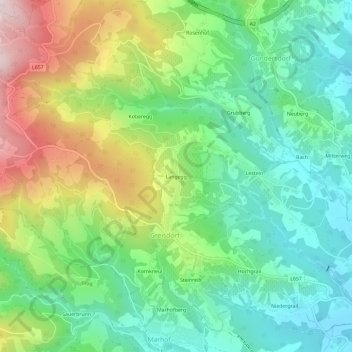 Carte topographique Langegg, altitude, relief