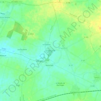 Carte topographique Le Ramigeau, altitude, relief