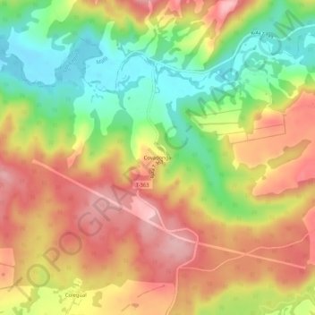 Carte topographique Covadonga, altitude, relief