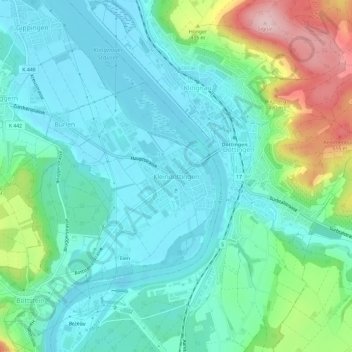 Carte topographique Kleindöttingen, altitude, relief