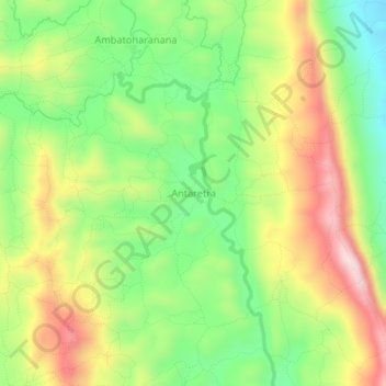 Carte topographique Antaretra, altitude, relief