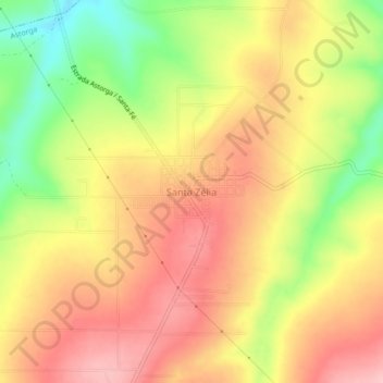 Carte topographique Santa Zélia, altitude, relief
