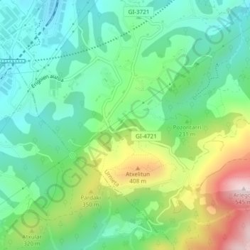 Carte topographique Xoxoka, altitude, relief