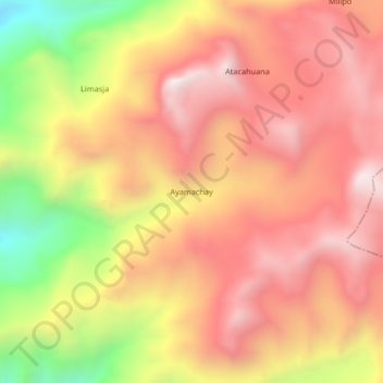 Carte topographique Ayamachay, altitude, relief