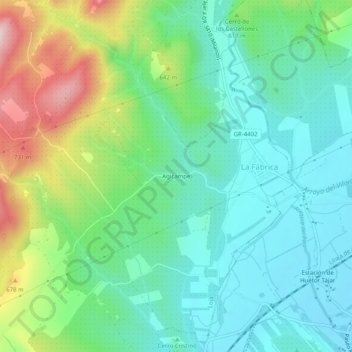 Carte topographique Agicampe, altitude, relief