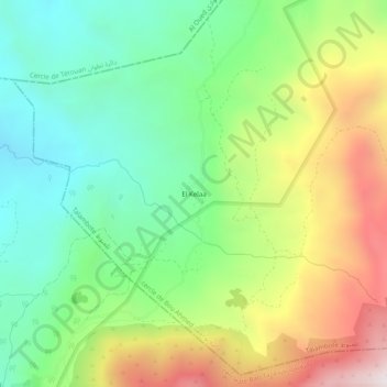 Carte topographique El Kelaa, altitude, relief
