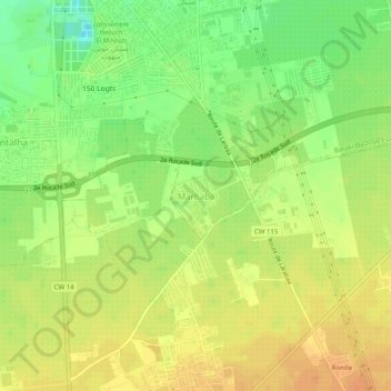 Carte topographique Marhaba, altitude, relief