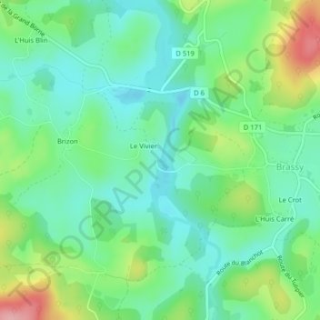 Carte topographique Tala, altitude, relief