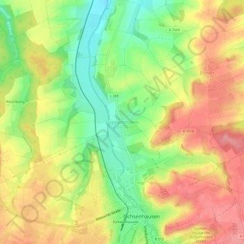 Carte topographique Goppertshofen, altitude, relief