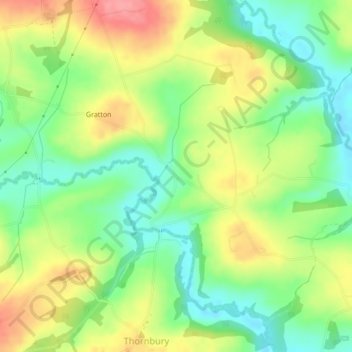 Carte topographique Croyden Cross, altitude, relief