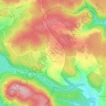 Carte topographique Faulenfürst, altitude, relief