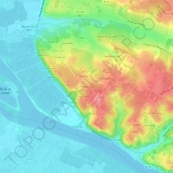 Carte topographique Pastissey, altitude, relief