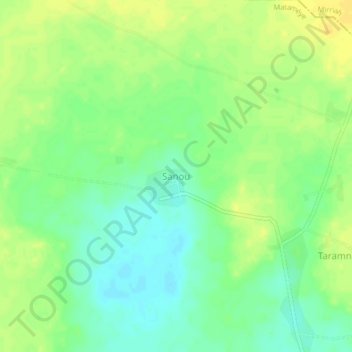Carte topographique Sanou, altitude, relief
