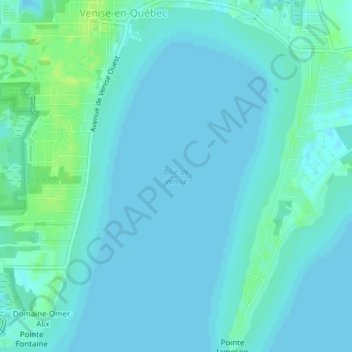 Carte topographique Baie de Venise, altitude, relief