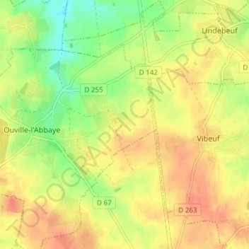 Carte topographique Le Mesnil Roux, altitude, relief