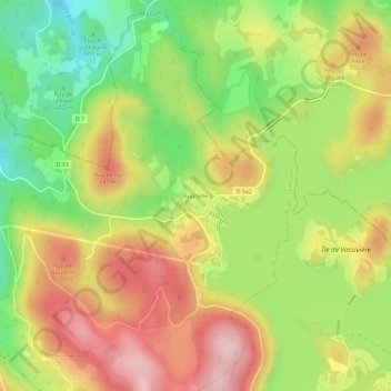 Carte topographique Auphelle, altitude, relief