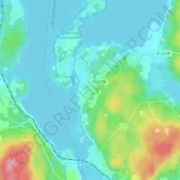 Carte topographique Ekebol, altitude, relief