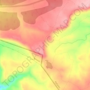 Carte topographique Mojón de Moros, altitude, relief