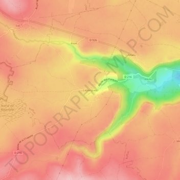 Carte topographique Liozargues, altitude, relief