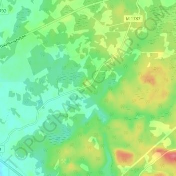 Carte topographique Hunseröd, altitude, relief