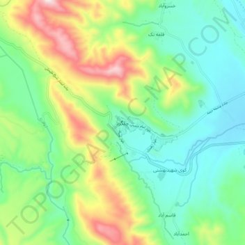 Carte topographique Chelgard, altitude, relief
