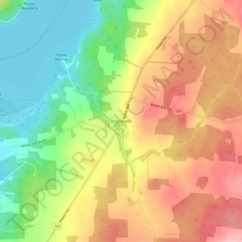 Carte topographique Massawippi, altitude, relief
