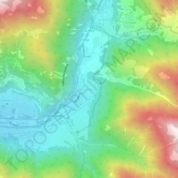 Carte topographique Mondadizza, altitude, relief